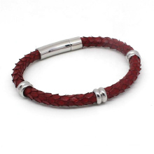 China Wholesale Luxury Snake Skin Bracelet With Stainless Steel Clasp